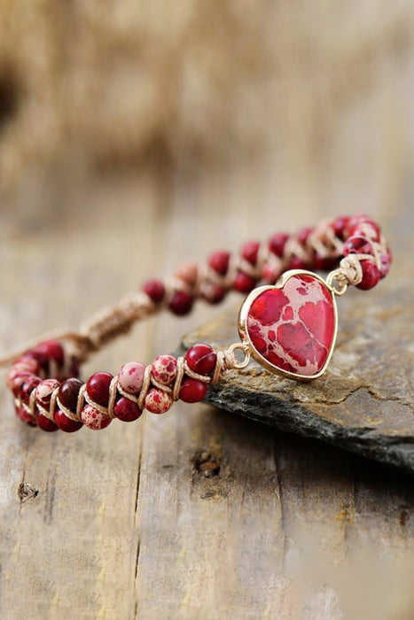 Handmade Heart Shape Natural Stone Bracelet-Fancey Boutique