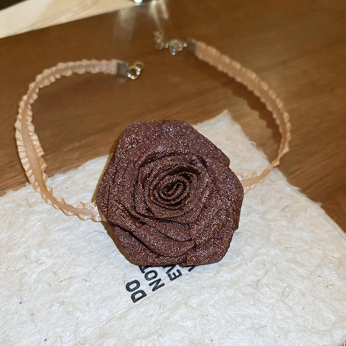 3D Rose Alloy Buckle Necklace-Fancey Boutique