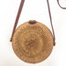 Rattan Bag Summer Round Bag Round Beach Bag Shoulder Bag Crossbody Bag Leather Buckle Straw Bag 18*7cm-Fancey Boutique