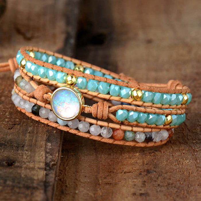 Opal Beaded Layered Bracelet-One Size-Fancey Boutique