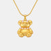 Titanium Steel Gold-Plated Bear Pendant Necklace-One Size-Fancey Boutique