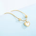 Mother-Of-Pearl Heart Pendant Stainless Steel Bracelet-Fancey Boutique