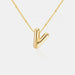 Gold-Plated Letter Pendant Necklace-One Size-Fancey Boutique