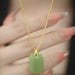 Gold-Plated Natural Stone Pendant Necklace-One Size-Fancey Boutique