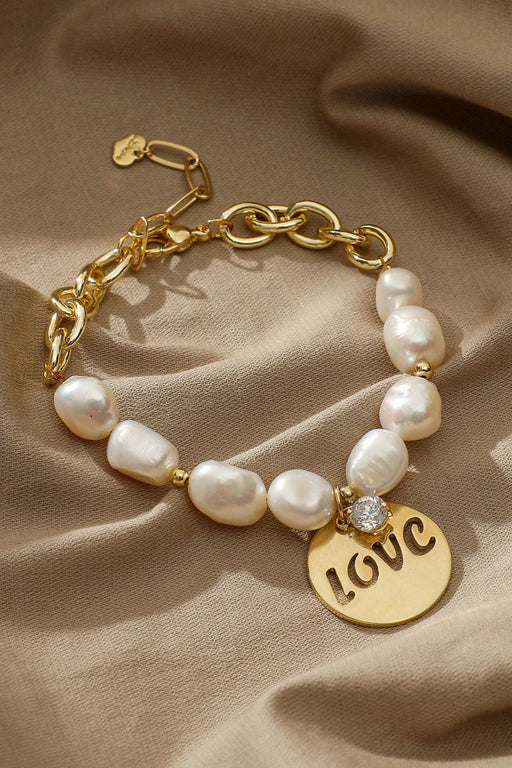 LOVE Freshwater Pearl Bracelet-One Size-Fancey Boutique