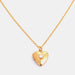 Zircon Heart Shape 14K Gold-Plated Pendant Necklace-One Size-Fancey Boutique