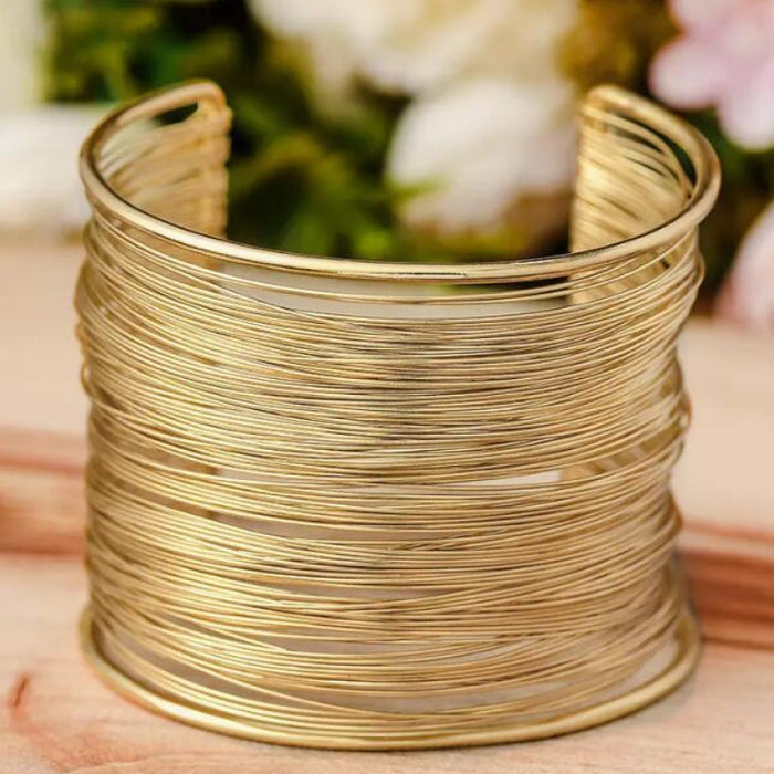 Alloy Layered Cuff Bracelet-One Size-Fancey Boutique