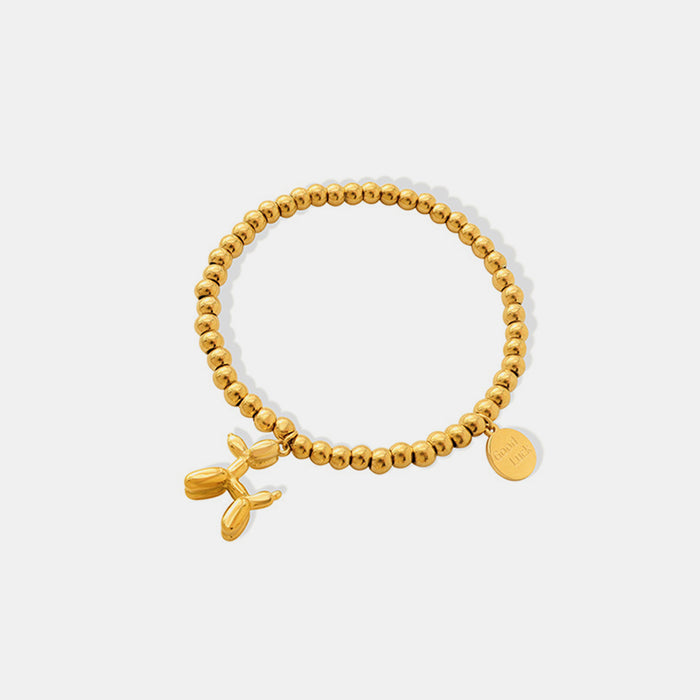 18K Gold-Plated Titanium Steel Puppy Shape Charm Bracelet-One Size-Fancey Boutique