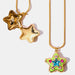 Rhinestone Decor Star Box Pendant Necklace-One Size-Fancey Boutique