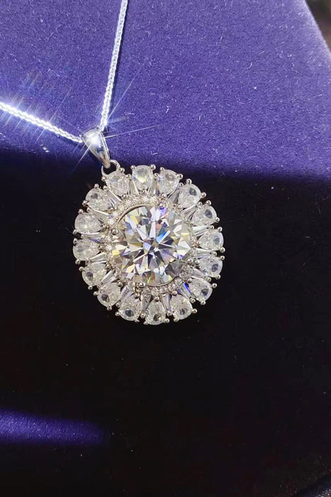 5 Carat Moissanite 925 Sterling Silver Necklace-One Size-Fancey Boutique