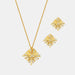 Starburst Gold-Plated Earrings and Necklace Set-One Size-Fancey Boutique