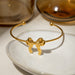 18K Gold-Plated Stainless Steel Bow Bracelet-One Size-Fancey Boutique