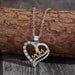 Alloy Inlaid Zircon Heart Pendant Necklace-One Size-Fancey Boutique