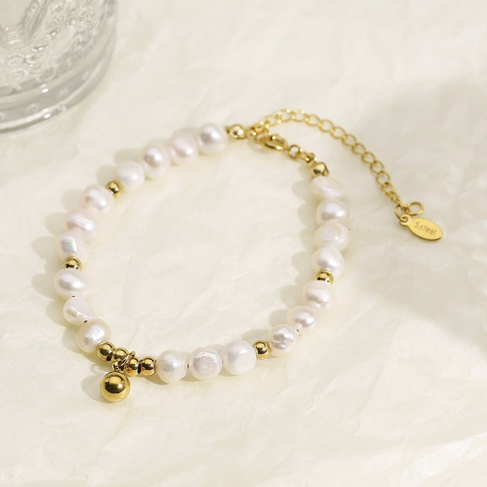 Stainless Steel Freshwater Pearl Bracelet-One Size-Fancey Boutique