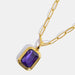 Zircon 18K Gold-Plated Geometrical Shape Pendant Necklace-Fancey Boutique