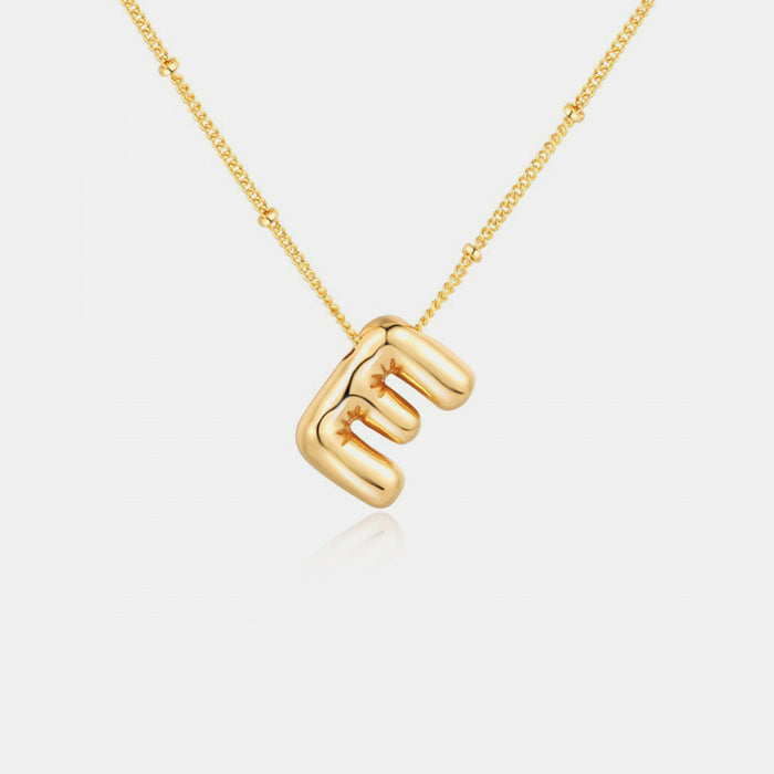 Gold-Plated Letter Pendant Necklace-One Size-Fancey Boutique