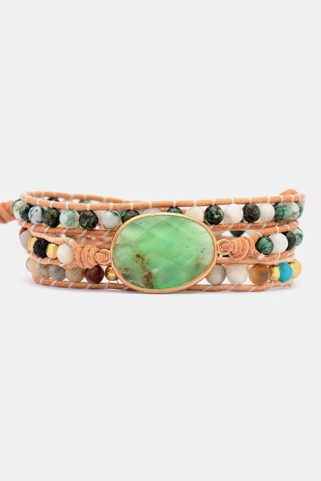 Natural Stone & Agate Layered Bracelet-One Size-Fancey Boutique