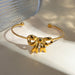 18K Gold-Plated Stainless Steel Bow Bracelet-One Size-Fancey Boutique