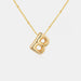 Gold-Plated Letter Pendant Necklace-One Size-Fancey Boutique