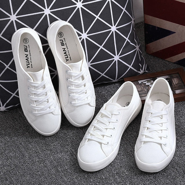 White Canvas Shoes Sports Tennis Women Shoes Autumn Flat Oxford Shoes Woman Female Wild Literary Shoes-Fancey Boutique