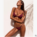 Color-Burgundy-Women Split Solid Color Bikini Swimsuit Sexy Bikini-Fancey Boutique