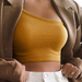 Color-Yellow-Summer Sexy Women Vest Solid Shoulder Irregular Asymmetric Belt Camisole-Fancey Boutique