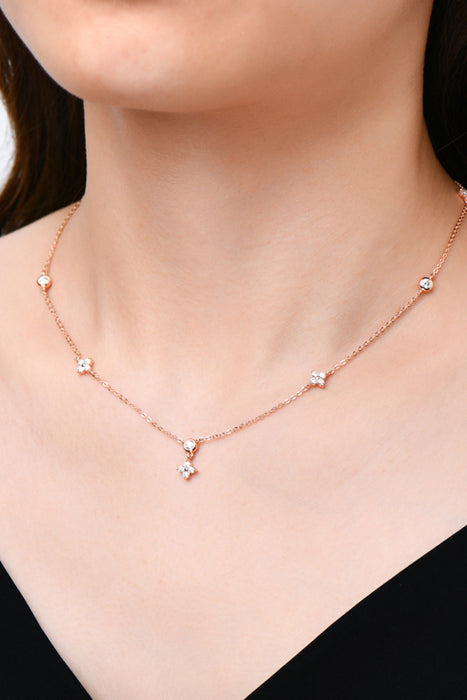 Moissanite 925 Sterling Silver Necklace-One Size-Fancey Boutique