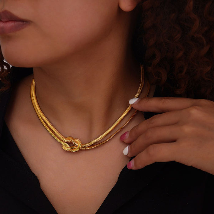 Titanium Steel Knot Necklace-One Size-Fancey Boutique