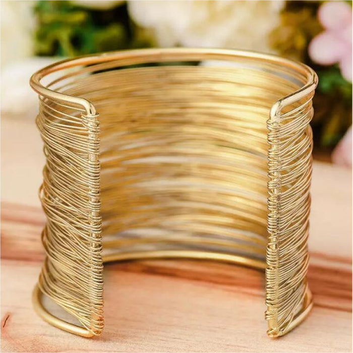 Alloy Layered Cuff Bracelet-One Size-Fancey Boutique