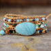 Handmade Natural Stone Beaded Triple Layer Bracelet-One Size-Fancey Boutique