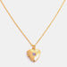 Zircon Heart Shape 14K Gold-Plated Pendant Necklace-One Size-Fancey Boutique