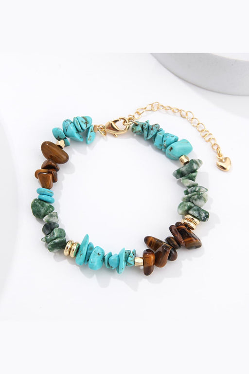 Turquoise & Natural Stone Bracelet-One Size-Fancey Boutique
