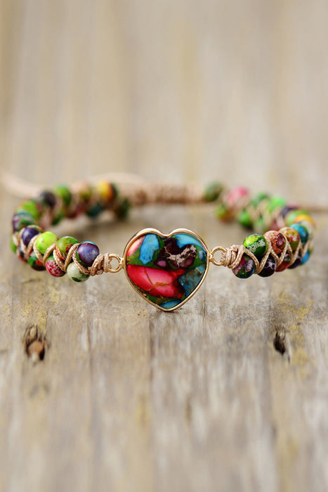 Handmade Heart Shape Natural Stone Bracelet-Fancey Boutique