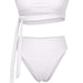 Color-White-Bandeau Bikini High Wiast Set Swimsuit Women Bandage Swimwear Women Sports Bathing Off Shoulder Two Pieces Set Biquini-Fancey Boutique