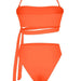 Color-Orange-Bandeau Bikini High Wiast Set Swimsuit Women Bandage Swimwear Women Sports Bathing Off Shoulder Two Pieces Set Biquini-Fancey Boutique