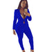 Color-royal blue-Spring Summer Women Long Sleeve Casual Suit Solid Color Plus Size Work Pant Two-Piece Set-Fancey Boutique