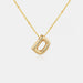 Gold-Plated Letter Pendant Necklace-One Size-Fancey Boutique