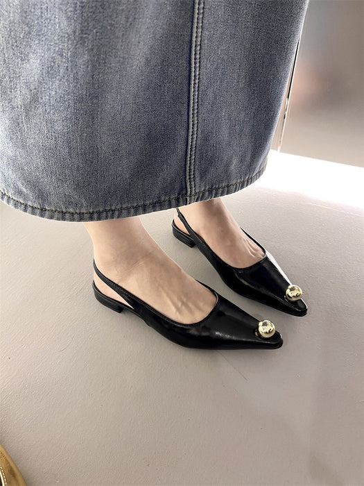 Flats Sandals Elegant Women Shoes Female Footwear Shallow Fashion Metal Slides Ladies Sandals Shoes-Fancey Boutique