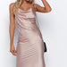 Sexy Solid Color Artificial Silk Slim Dress Banquet Strap Dress-Lavender-Fancey Boutique