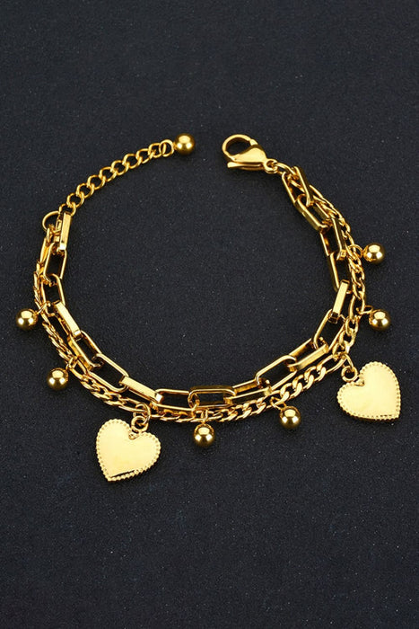 Heart Charm Stainless Steel Bracelet-Fancey Boutique