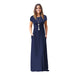 Color-Navy Blue-Women Clothing Popular Short Sleeve Crew Neck Casual Pocket High Quality Dress Maxi Dress-Fancey Boutique