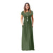 Color-Army Green-Women Clothing Popular Short Sleeve Crew Neck Casual Pocket High Quality Dress Maxi Dress-Fancey Boutique