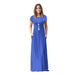 Color-Blue-Women Clothing Popular Short Sleeve Crew Neck Casual Pocket High Quality Dress Maxi Dress-Fancey Boutique