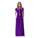 Color-Purple-Women Clothing Popular Short Sleeve Crew Neck Casual Pocket High Quality Dress Maxi Dress-Fancey Boutique