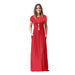 Color-Red-Women Clothing Popular Short Sleeve Crew Neck Casual Pocket High Quality Dress Maxi Dress-Fancey Boutique