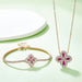Lab-Grown Ruby 925 Sterling Silver Flower Shape Bracelet-One Size-Fancey Boutique