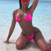 Color-Coral Red-Bikini Sexy Five Pointed Star Bikini Popular Transparent Swimsuit Women Fission-Fancey Boutique