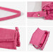 Pink Fringe Women's Canvas Underarm Shoulder Bag Small Flap Over Clutch Handbag Unique Single Sling Purse-Fancey Boutique