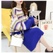 Color-Blue-Fall Slimming Professional Suit Skirt for Women Western Two Piece Sweater-Fancey Boutique