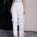 Color-White-Women Clothing Hip Sexy Slim Tassel Straight Leg Trousers-Fancey Boutique